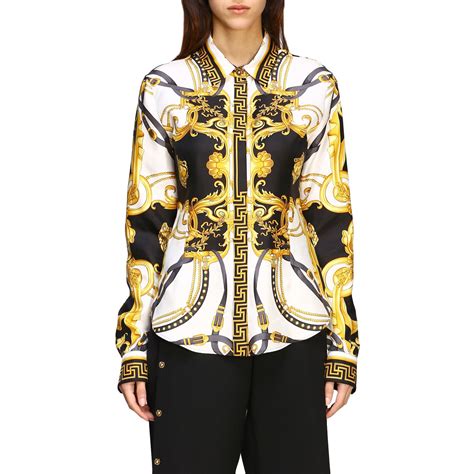 versace long sleeve shirt women's|plain white Versace shirt.